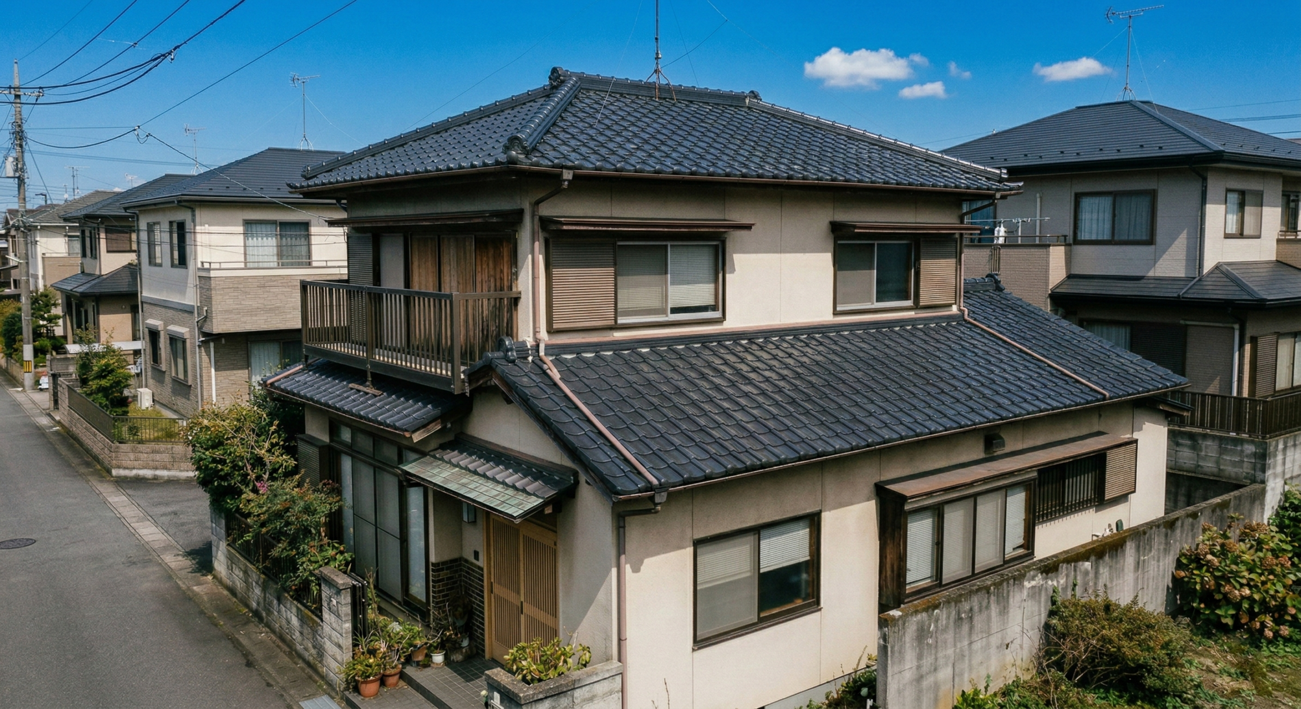 施工後：遮熱塗装を施した屋根